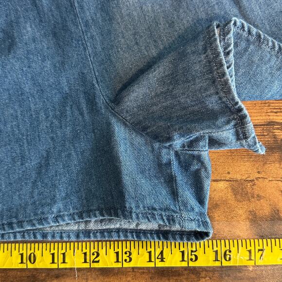 Old Navy Denim Romper Shorts Large Basque Waist Cami Bodice Festival Cowgirl EUC - Picture 7 of 10